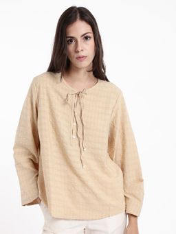 RAREISM - Womens Metio Light Beige Relaxed Fit Top