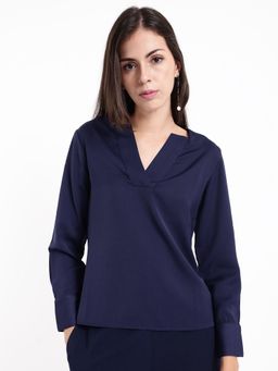 RAREISM - Womens Shami Primary Navy Blue Regular Fit Top