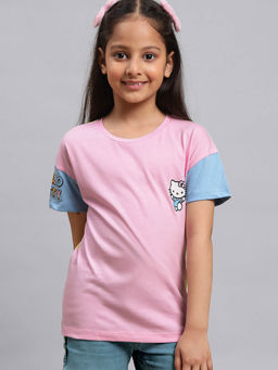 Kidsville - Girls Hello Kitty Multi Printed Half Sleeves T-Shirt