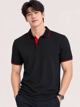 Greylongg - Black Comfortable Men’s Polo T-Shirt