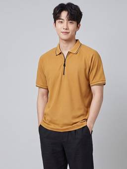 Greylongg - Mustard Comfortable Men’s Polo T-Shirt
