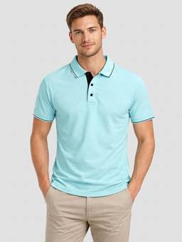 Greylongg - Blue Comfortable Men’s Polo T-Shirt