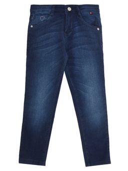 Cantabil - Girls Dirty Blue Solid Casual Jeans