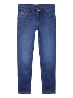 Cantabil - Girls Blue Solid Casual Jeans