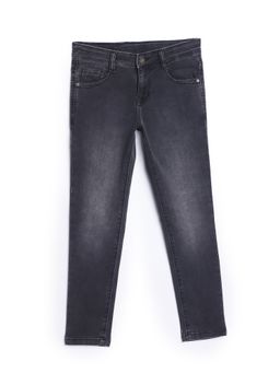 Cantabil - Girls Black Solid Casual Jeans