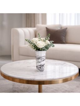 Acad Home - Premium Home Decor Statuaries Marble Vase - White
