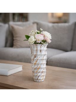 Acad Home - Premium Home Decor Vase Tiger Marble - White