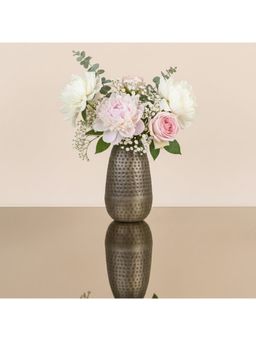 Acad Home - Antique Brass Antique Metal Premium Home Decor Vase - Brown