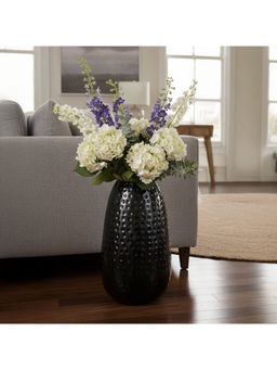 Acad Home - Chrome Premium Home Decor Vase - Black