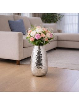 Acad Home - Premium Home Decor Chrome Vase - Silver