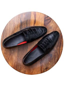 Saint G - Black Leather Moccasins