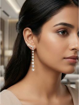 Nuyug - American Diamond Vine Grace Earcuff Earrings
