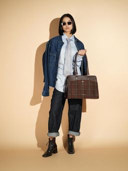 Theater - Dr. Grief Plaid Brown Handbag