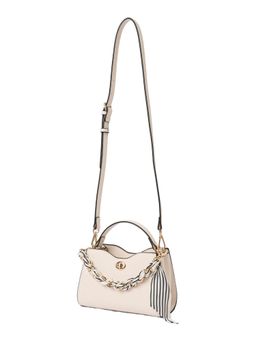 Forever New - White Victoria Scarf Lock Top Handle Satchel with Detachable Strap