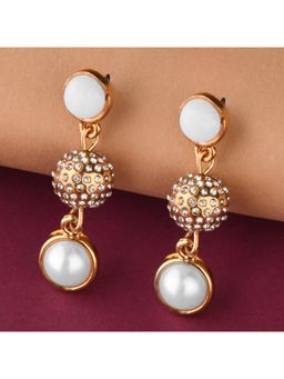 Lilly & Sparkle - Gold-Toned Circular Drop Earrings