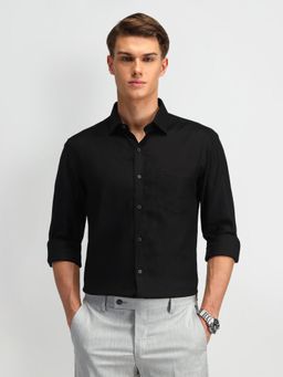 Arrow - Black Men's Manhattan Slim Fit Textured Shirt