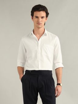 Arrow - White Men's Italian Elegance Jacquard Shirt