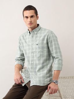 Arrow Sports - Green Men's Pure Cotton Twill Shirt