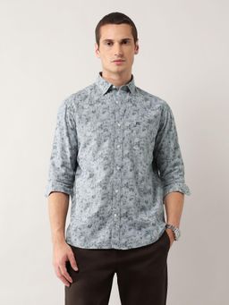 Arrow Sports - Grey Men's Slim Fit Floral Printed Shirt