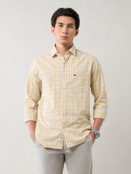 Arrow Sports - Yellow Men's Twill Pure Cotton Shirt