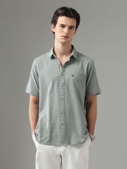 Arrow Sports - Green Men's Seersucker Regular Fit Shirt