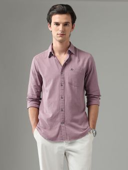 Arrow Sports - Purple Men's Seersucker Slim Fit Shirt