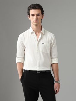 Arrow Sports - White Men's Seersucker Slim Fit Shirt
