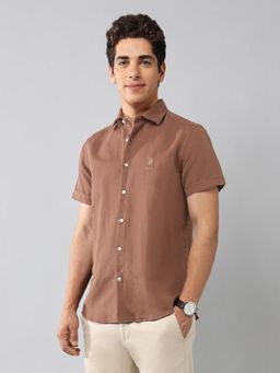 U.S. Polo Assn. Denim Co. - Brown Men's Solid Regular Fit Shirt