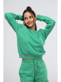 NeceSera - Green Bee Relaxed Terry Sweatshirt