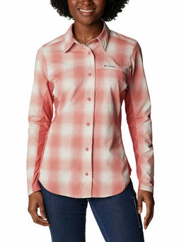 Columbia - Womens Red Omni-Shield Claudia Ridge Long Sleeve Shirt