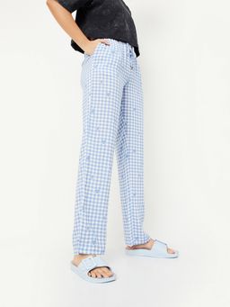 max - Women Checked Blue Pyjama
