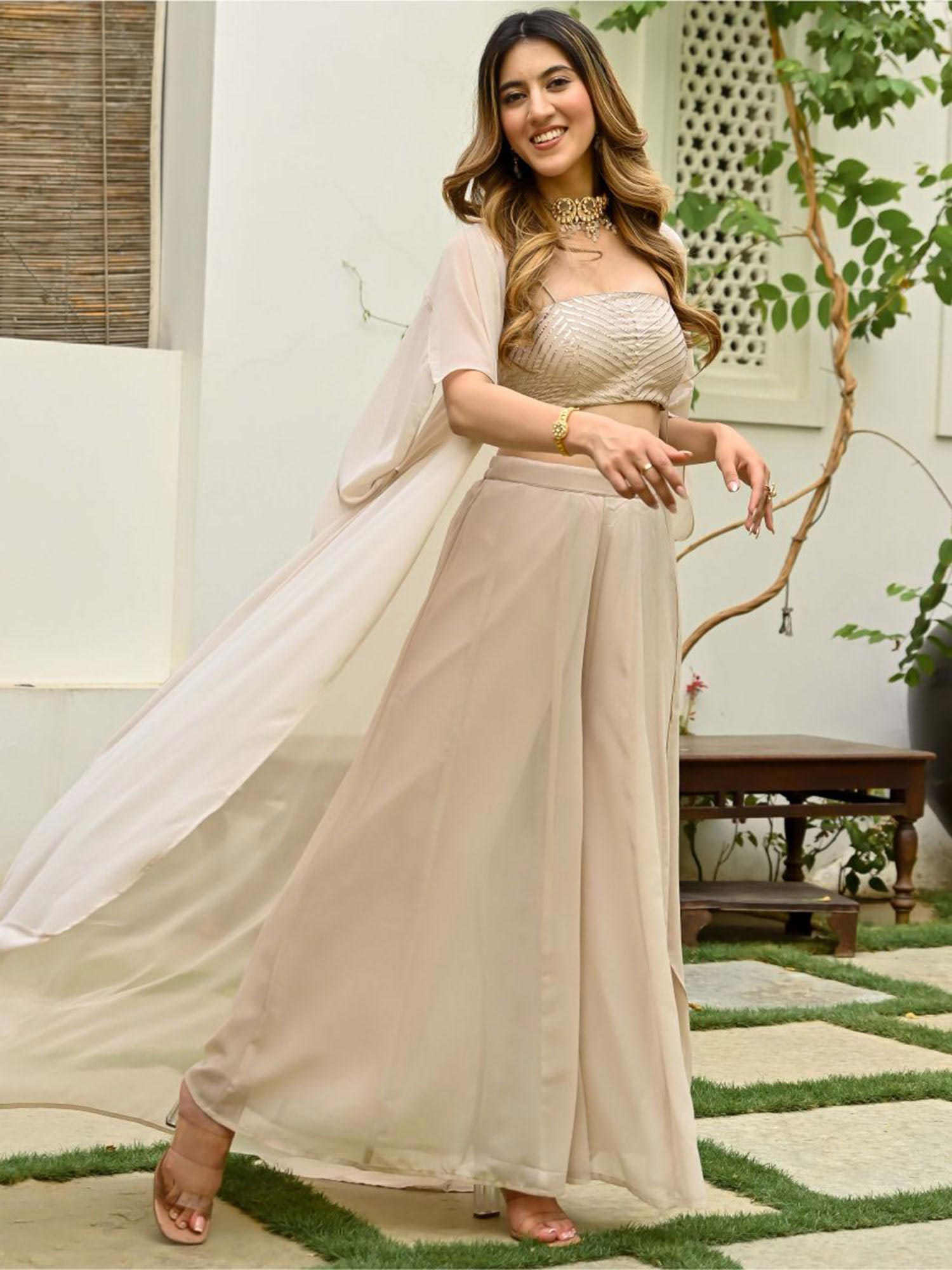 Buy Lavanya The Label Beige Three Piece (Set of 3) Online