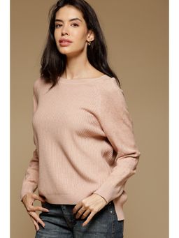 Gipsy - Women Pink Textured Acrylic Sweater