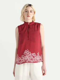RAREISM - Women Red Floral Polyester Top