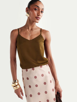 RAREISM - Women Olive Solid/Plain Polyester Top