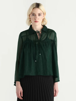RAREISM - Women Green Solid/Plain Polyester Top
