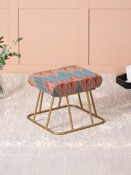 Nestroots - Blue Crest Jacquard Metallic Stool
