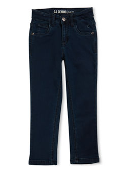 Gini & Jony - Boys Black Solid Denim Fixed Mid Waist Jeans