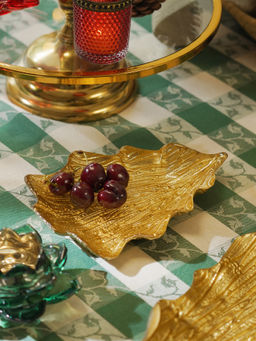 Pure Home + Living - Gold Christmas Tree Shaped Glass Decorative Platter