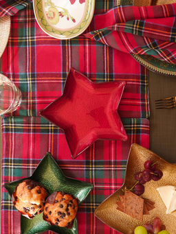 Pure Home + Living - Red Shining Star Glass Decorative Platter