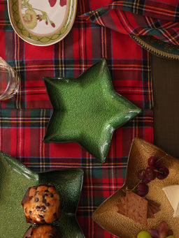 Pure Home + Living - Green Shining Star Glass Decorative Platter