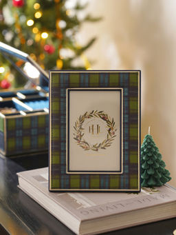 Pure Home + Living - Green Plaid Faux Leather Photo Frame