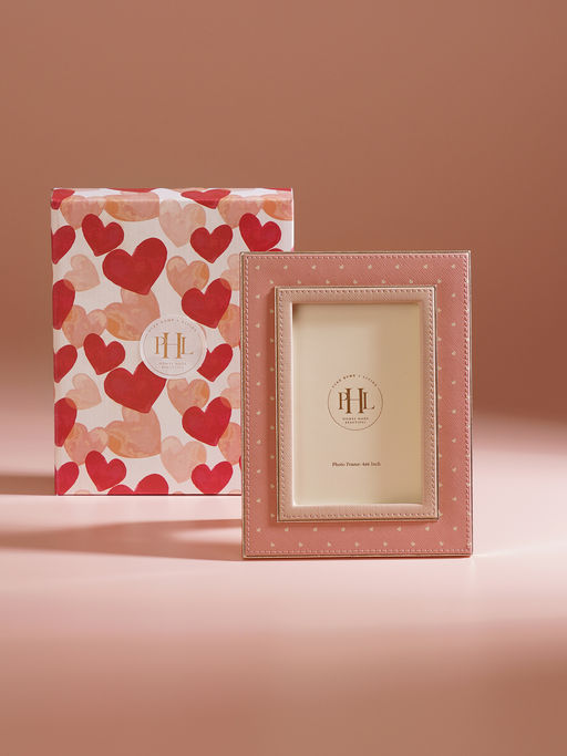 Pure Home + Living Pink Printed Faux Leather Photo Frame