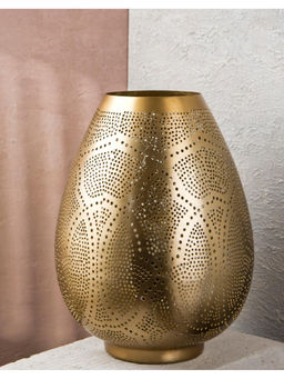 Fabindia - Gold Avan Etching Metal Table Lamp