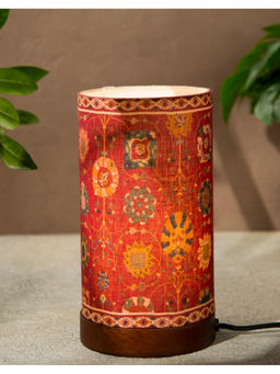 Fabindia - Red Mira Hand Made Fabric Table Lamp