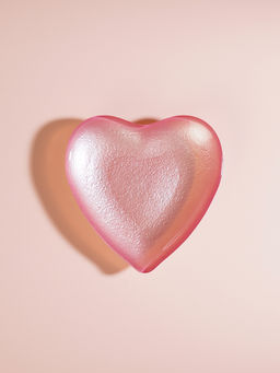 Pure Home + Living - Pink Heart Shaped Glass Platter