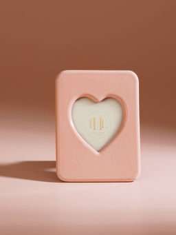Pure Home + Living - Pink Ceramic Heart Shaped Photo Frame