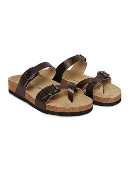 HF Journey - Women KaYa Plum Gold Footbed Sandals