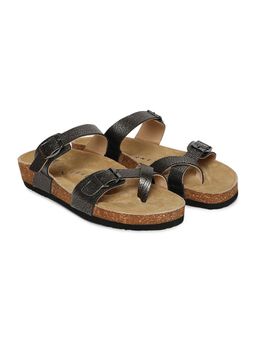 HF Journey - Women KaYa Plum Metallic Footbed Sandals