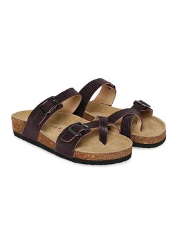 HF Journey - Women KaYa Plum Burgundy Footbed Sandals